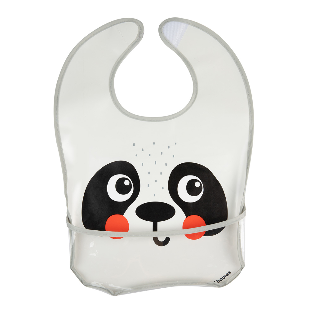 Canpol Babies Podbradník s vreckom plast Panda 6m+