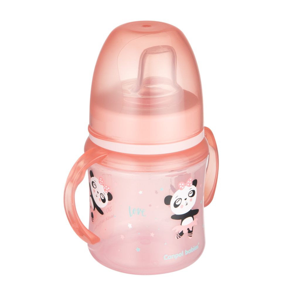 Canpol Babies Exotic Animals tréningový hrnček ružový 6 m+ 120 ml