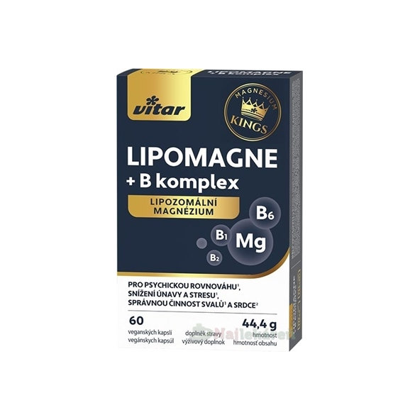 VITAR KINGS LIPOMAGNE + B komplex lipozomálne magnézium 60 kapsúl
