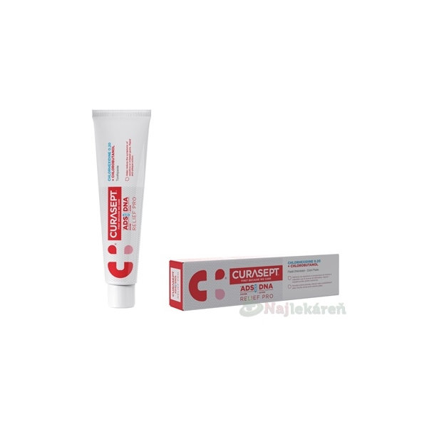CURASEPT ADS DNA RELIEF PRO zubná pasta s chlórhexidínom 0,20% 75ml