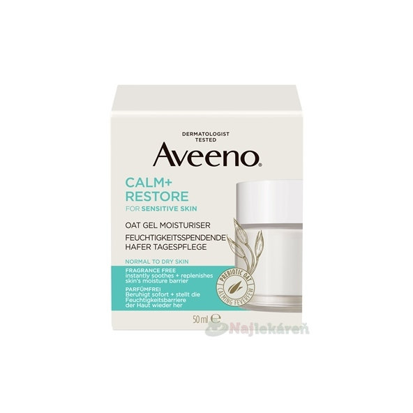 Aveeno CALM+RESTORE Hydratačný pleťový gél s ovsom 50ml
