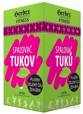 HERBEX Fitness SPAĽOVAČ TUKOV pu-erh, zelený čaj, žen-šen, čaj 20x1,5 g kúpite na Najlekaren.eu