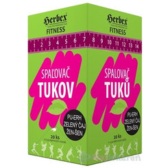 HERBEX Fitness SPAĽOVAČ TUKOV pu-erh, zelený čaj, žen-šen, čaj 20x1,5 g