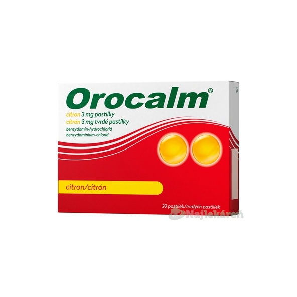 Orocalm citrón 3 mg na bolesť hrdla