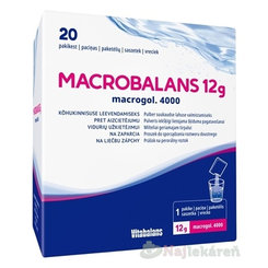 Vitabalans MACROBALANS 12g macrogol. 4000 vrecúška, prášok na perorálny roztok na zápchu 20ks