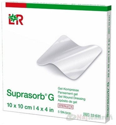 Suprasorb G Krytie na rany hydrogélové sterilné kompresy (10 x10 cm) 5 ks
