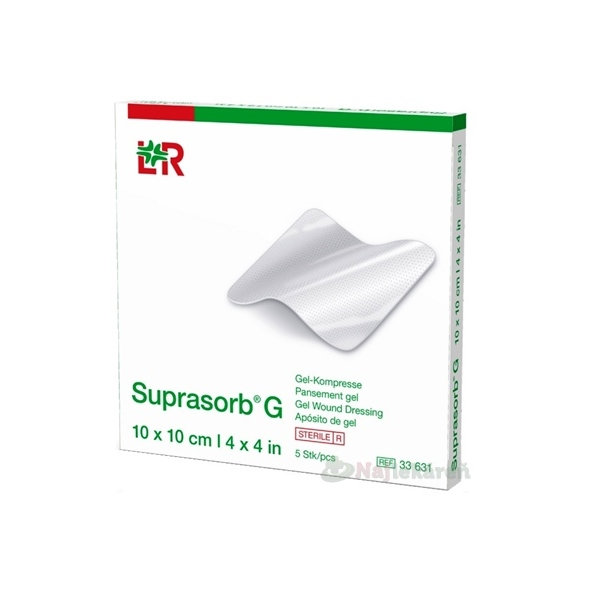 Suprasorb G Krytie na rany hydrogélové sterilné kompresy (10 x10 cm) 5 ks