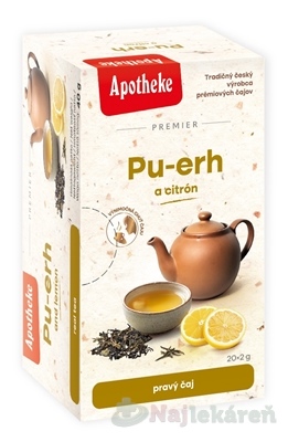 APOTHEKE PREMIER Pu-erh a citrón pravý čierny čaj 40 g