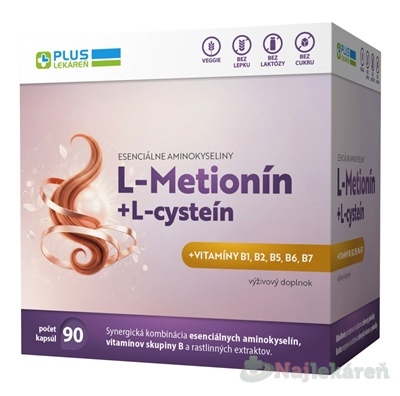 PLUS LEKÁREŇ L-Methionine + L-cysteín 90 kapsúl