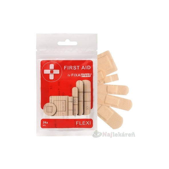 FIXAplast FIRST AID FLEXI elastická náplasť MIX 24 ks