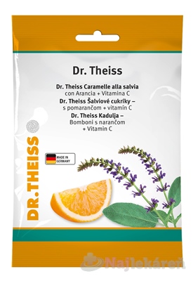 Dr. Theiss Šalviové cukríky pomaranč a vitamín C 75 g