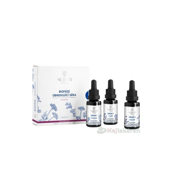 NOBILIS Tilia Biofáza Obnovujúce séra KORIANDER geránium, tymián, koriander 3x20ml