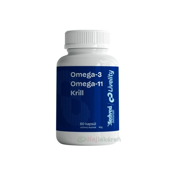 Medveď natural Omega 3 + Omega 11 + Krill 60 kapsúl
