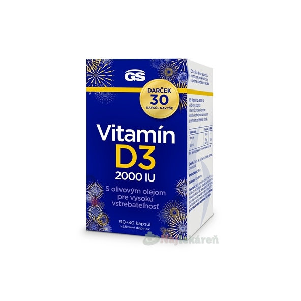 GS Vitamín D3 2000 IU Darček 90 + 30 kapsúl