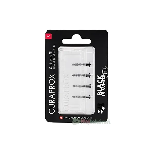 CURAPROX CPS Black Is White medzizubné kefky bez držiaka, veľkosť S 4 ks