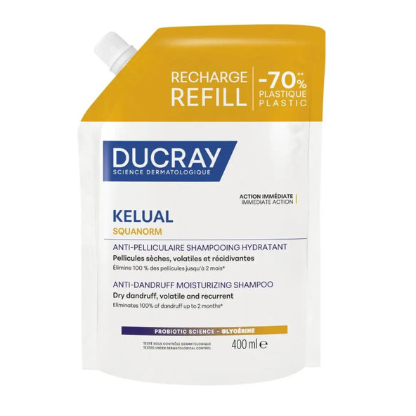 DUCRAY Kelual Squanorm šampón proti suchým lupinám náhradná náplň 400ml