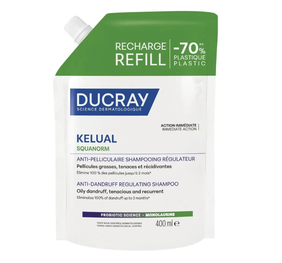 DUCRAY Kelual Squanorm šampón proti mastným lupinám náhradná náplň 400ml kúpite na Najlekaren.eu