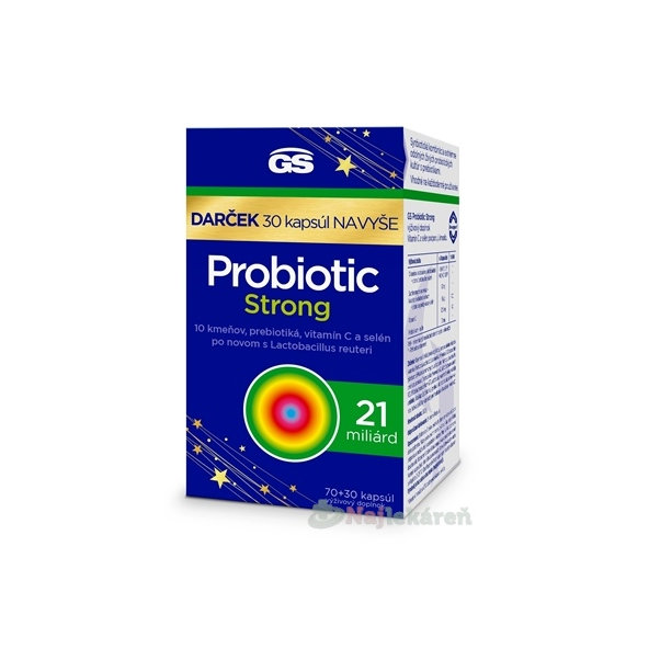 GS Probiotic Strong, 70 + 30 kapsúl, darčekové balenie 2024