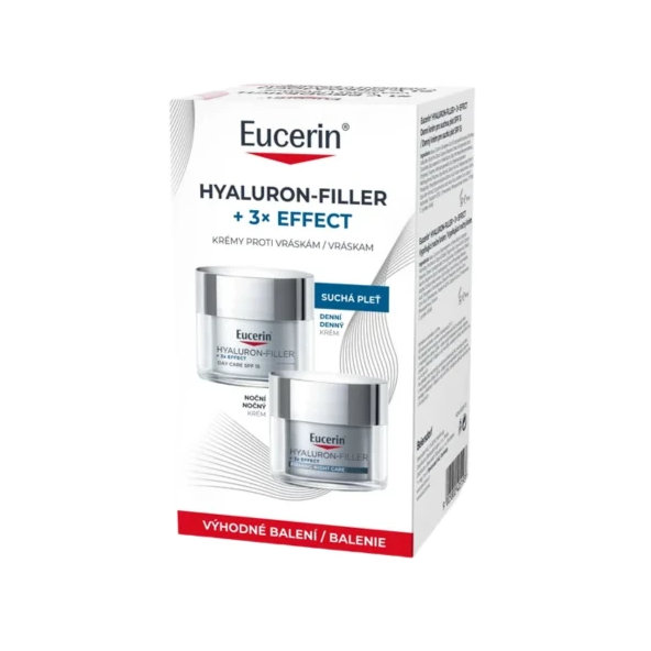 Eucerin HYALURON-FILLER+3xEFFECT DUO SPF 15 denný + nočný krém 2x50ml
