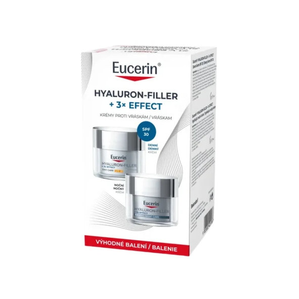 Eucerin HYALURON-FILLER+3xEFFECT DUO SPF 30 denný + nočný krém 2x50ml