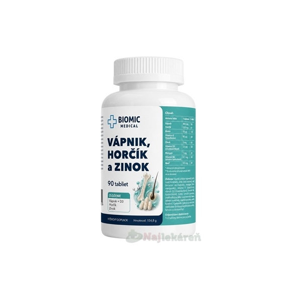 BIOMIC Vápnik Horčík Zinok 90 tabliet