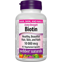 Webber Naturals Biotín 10000 mcg 45 kapsúl