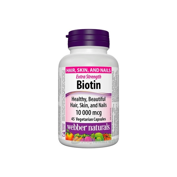 Webber Naturals Biotín 10000 µg 45 kapsúl