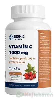 BIOMIC Viamín C so šípkami 1000 mg 90 tabliet
