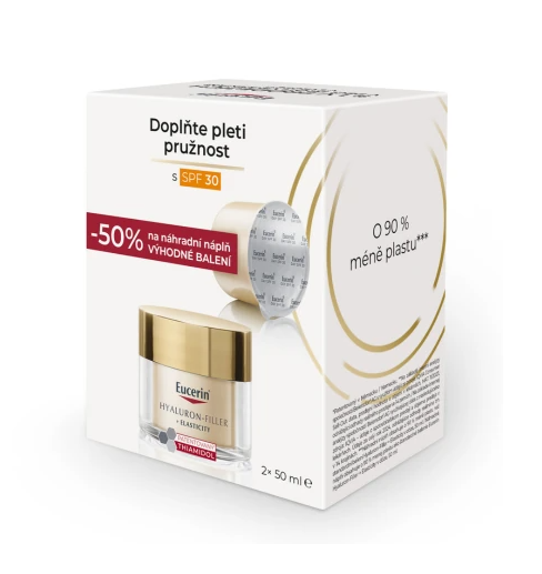 Eucerin HYALURON-FILLER+ELASTICITY Denný krém SPF30 + náhradná náplň