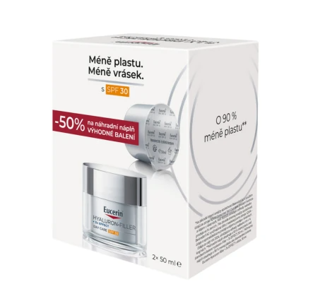 Eucerin HYALURON-FILLER+3xEFFECT Denný krém SPF30 + náhradná náplň