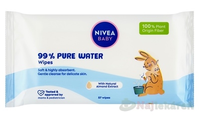 NIVEA Baby Pure & Sensitive vlhčené obrúsky 63 ks kúpite na Najlekaren.eu
