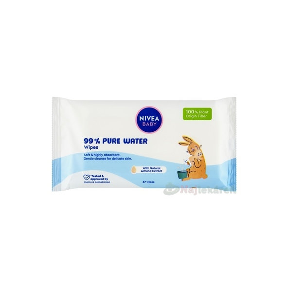 NIVEA Baby Pure & Sensitive 63 ks - vlhčené obrúsky