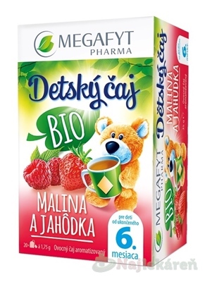 MEGAFYT detský čaj BIO malina a jahôdka 6m+ 20x1,75g kúpite na Najlekaren.eu