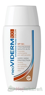 neoVIDERM 100 SPF 50+ COLOR tónovaná fluidná emulzia 50 ml