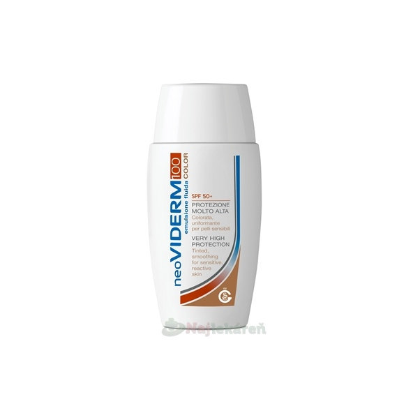 neoVIDERM 100 SPF 50+ COLOR tónovaná fluidná emulzia 50 ml