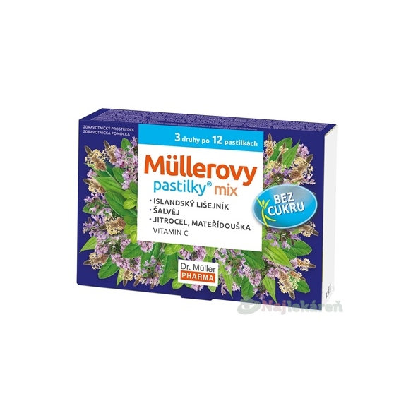 Müllerove pastilky MIX bez cukru 36ks