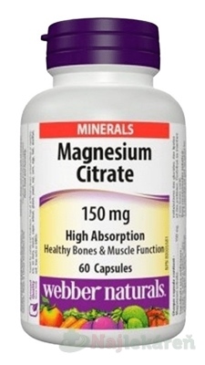 WEBBER NATURALS Magnézium citrát 150 mg 60 kapsúl
