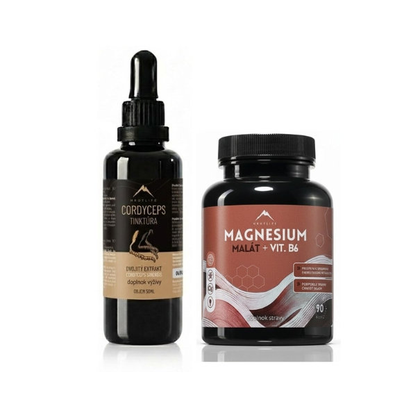 Hrotlife Energy bundle Cordyceps 50 ml + Magnézium malát 90 kapsúl