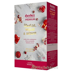 HERBEX Premium Štastné, veselé a zdravé bylinné čaje (Hrdlo s eukalyptom + Pľúca a priedušky + Žalúdok a črevá) vrecúška 3x20 ks