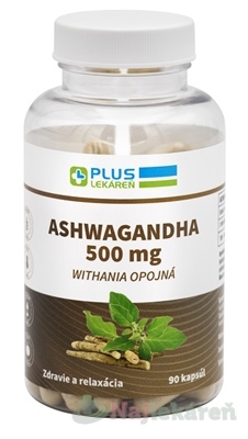 E-shop PLUS Lekáreň ASHWAGANDHA 500mg Withania opojná 90 kapsúl