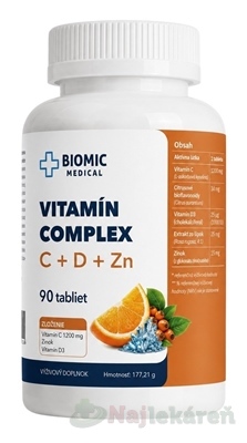 BIOMIC Vitamín complex C+D+Zinok 90 tabliet