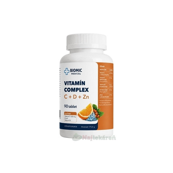 BIOMIC Vitamín complex C+D+Zinok 90 tabliet