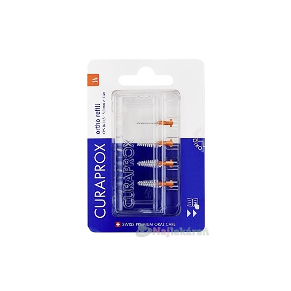 CURAPROX CPS 14 ortho refill oranžová medzizubné kefky 4 ks