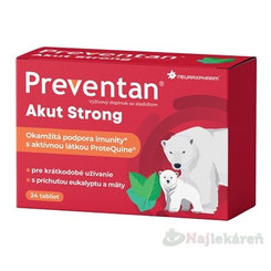 PREVENTAN Akut Strong s príchuťou eukalyptu a mäty 24 tabliet