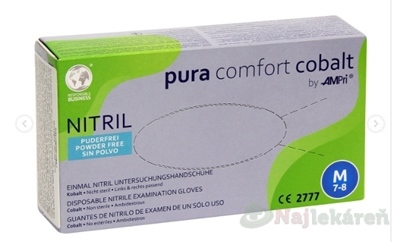 AMPri Pura Comfort Cobalt Nitrilové rukavice M tmavomodré 100 ks