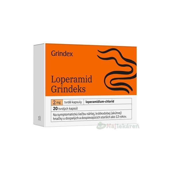 Loperamid Grindeks 2 mg 20 tvrdých kapsúl