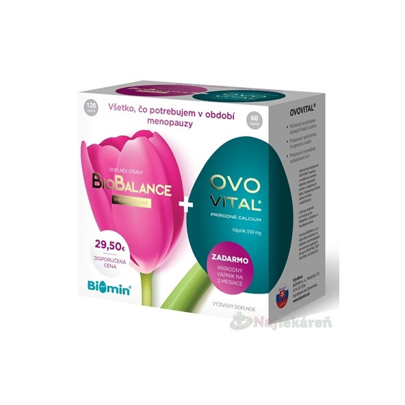 Biomin BioBalance MENOPAUSE 120 kapsúl + OVOVITAL prírodné kalcium 60 kapsúl