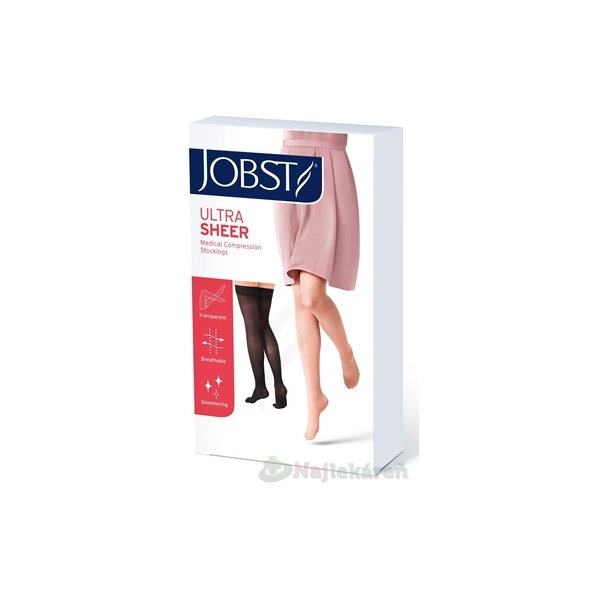 JOBST ULTRA SHEER kompresívne stehenné pančuchy s lemom a otvorenou špičkou veľ. 2