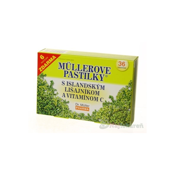 Dr. Müller pastilky s islandský lišajníkom a vit. C bez cukru 12 ks
