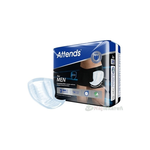 ATTENDS For Men 3 vložky inkontinenčné 14 ks